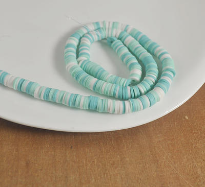  5000pcs Mint Green Clay Beads Polymer Clay Beads Heishi Beads  Flat Round Spacer Beads for Bracelets Earring Necklace Making DIY Handmade  Craft, 6mm