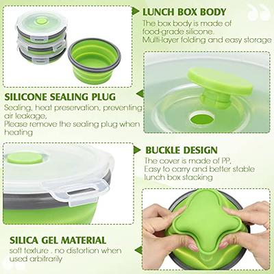 6pcs/set Silicone Food Cover, Minimalist Green Collapsible Microwave Cover  For Kitchen