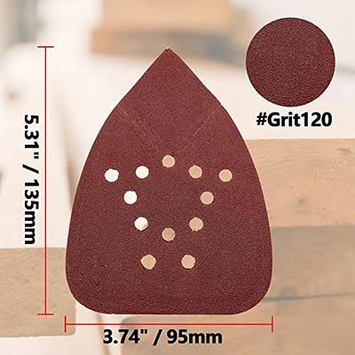 Sanding Pads for Black and Decker Mouse Sanders by LotFancy, 50PCS 60 80  120 150 220 Grit Mouse Sandpaper Assortment - 12 Holes Hook and Loop Detail  Palm Sander Sanding Sheets Sand Paper