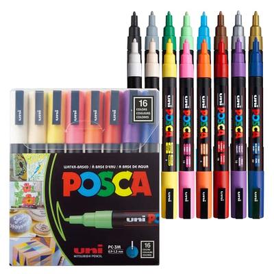 7 Pastel Posca Paint Markers, 5M Medium Posca Markers with Reversible Tips,  P