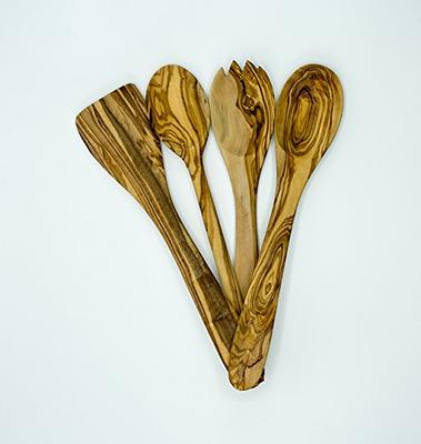 Olive Wood Utensil Set, Olive Tree Wooden 5 Piece Cooking Spoons Kitch –  Turcamart ®