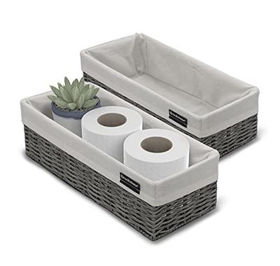 BROOKSTONE 2 PACK SET Wicker Storage Basket Boho Organization