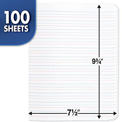 Mead Grades K-2 Primary Journal Composition Notebooks, 7.5 x 9.75, Wide  Ruled, 100 Sheets, Blue (1