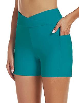 Tournesol Women's Swim Shorts High Waisted Swimsuit Bottoms Tummy Control  Boy Shorts Swimsuit Swimwear at  Women's Clothing store