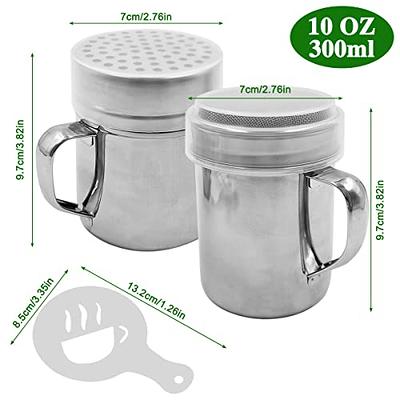  2 Pcs Powdered Sugar Shaker Duster with Handle