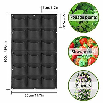 Hanging Planting Grow Bags, 18 Pockets Hanging Vertical Wall Planter Wall  Mounted Grow Bag Outdoor Indoor Gardening Vertical Greening Flower