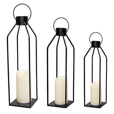 Metal & Wood Lantern with Flickering LED Candle, 6in x 14in | Party