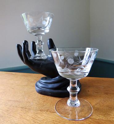 Set of 2 Hand Made Vintage Crystal Glasses, Brandy & Cognac Snifter,  Old-Fashioned Glassware 