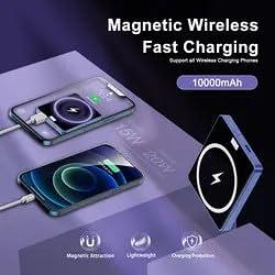 10000mAh Magnetic Power Bank PD20W 15W Wireless Fast Charger