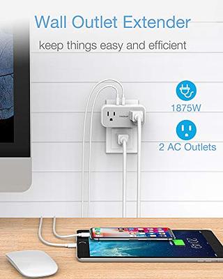 Multi Plug Outlet Splitter, Unidapt Multiple Outlet Extender Adapter with 6  Electrical Outlets, Side Outlet Splitter Box, Wall Tap Power Plug Expander