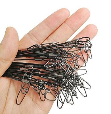 100LB Heavy Duty Stainless Steel Fishing Wire,High-Strength Fishing Line  Leaders with Swivels and Snaps,20 PCS,Black/Red/Green (Black)