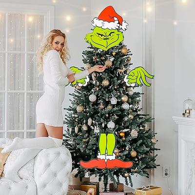 Grinch Christmas Tree Decor, Grinch Head Arms and Legs Christmas Tree  Topper, Elf Christmas Tree Decorations