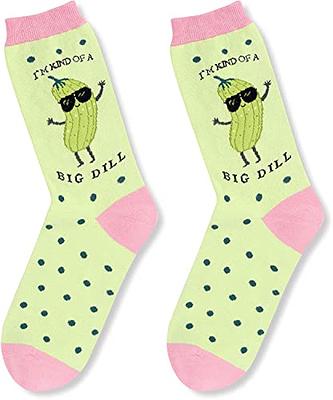 Novelty Pickle Gifts for Women, Anniversary Gift for Her, Funny Food Socks, Women's Pickle Socks, Gift for Mom, Funny Pickle Socks for Pickle Lovers