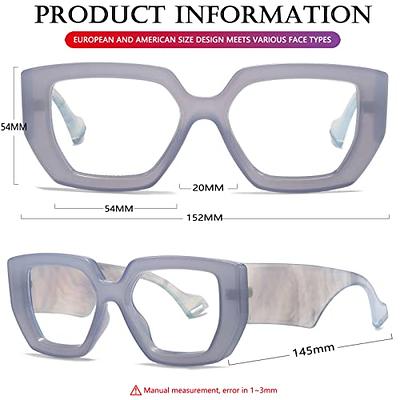  AIEYEZO Thick Frame Blue Light Glasses Men Women, Fashion  Square Computer Eyeglass Anti Eyestrain & Prevent Headache (Black + Brown)  : Health & Household