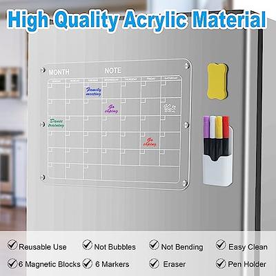 Acrylic Magnetic Monthly Calendar for Fridge, 16”×12” Acrylic Dry Erase  Calendar Clear Board, Monthly Magnetic Calendars Board for Refrigerator  Includes 6 Colors Markers, Pen Container and Eraser - Yahoo Shopping