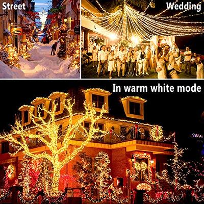 Waterproof Christmas Tree Lights With Remote 197ft Cool White
