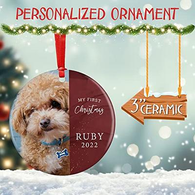 Dog's First Christmas Ornament Pet Photo Ornament Personalized Pet