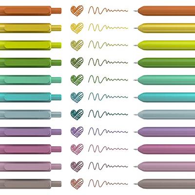 Shuttle Art Colored Retractable Gel Pens 8 Pastel Ink Colors Cute