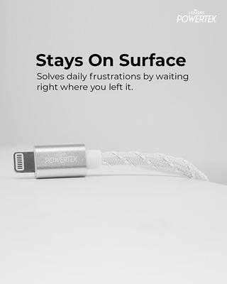 Liquipel Powertek iPad & iPhone Charger Cable, Fast Charging 6ft MFI  Certified Lightning to USB Cord, Diamond Shine Silver 