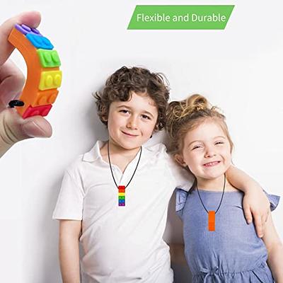 Button Sensory Chew Pendant - Multi ... | The Dyslexia Shop