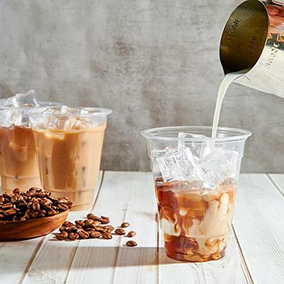 9oz Disposable Clear Plastic Smoothie Cups for Iced Coffee, Tea