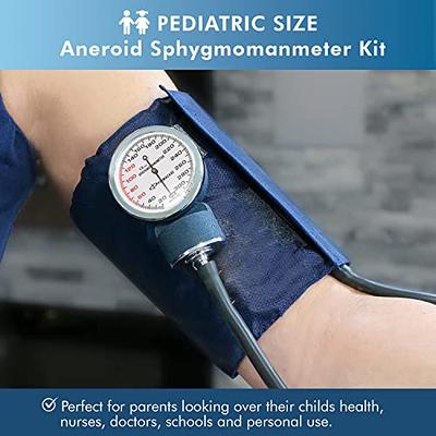 NOVAMEDIC Professional Black Pediatric Size Blood Pressure Machine,  7.2”-10.5, Aneroid Sphygmomanometer Medical Supplies, Manual Emergency BP  Monitor