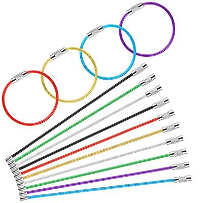 Cuttte 14PCS Key Ring Keychain - 4.7 Inches Stainless Steel Wire Key Rings  for Key Chain Rings