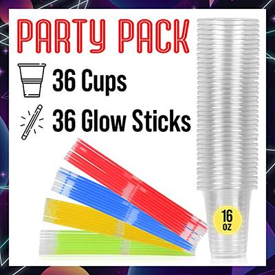 36 Pcs Christmas Glowing Party Cups Glowing Christmas Flashing Theme Party  Cups 16 oz Light up Cups Decoration Cups for Christmas Party Supplies with