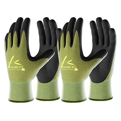 COOLJOB 2 Pairs Gardening Gloves for Women and Men, Bamboo Working Gloves  Touchscreen, Grippy Nitrile Rubber Coated Work Gloves, Green/Black, Small  Size (2 pairs S) - Yahoo Shopping