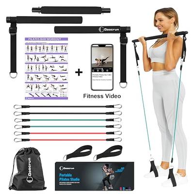 Goocrun Portable Pilates Bar Kit with Resistance Bands for Men and Women -  3 Set Exercise Bands (15, 20, 30 LB) - Home Gym, Workout Kit for Body Toning  – with Fitness Poster and Video (Black) - Yahoo Shopping