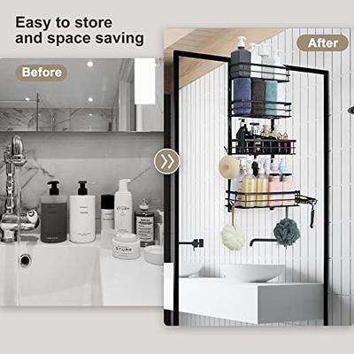 melos Over The Door Shower Caddy, 4 Tier 29inch Height Adjustable over the  door shower organizer Hanging Bathroom Shelf with Soap Holder, No Drilling,  Black - Yahoo Shopping