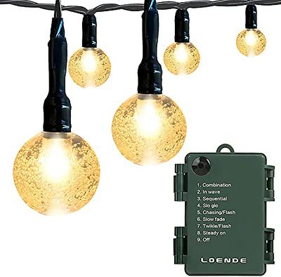 LOENDE Battery Operated Globe String Lights, Crystal Globe String