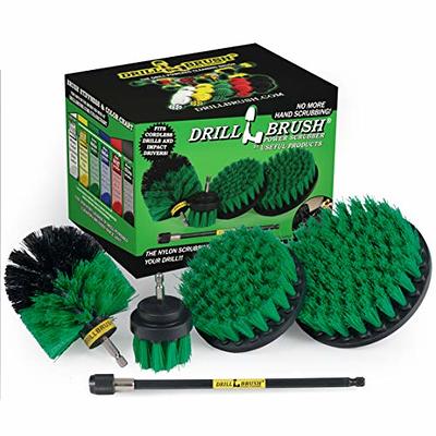 Drillbrush 4 Piece Nylon Power Brush Tile and Grout Bathroom Cleaning Scrub Kit