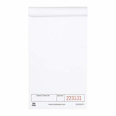 AmerCare Royal White Unlined Guest Check Paper Receipt Book