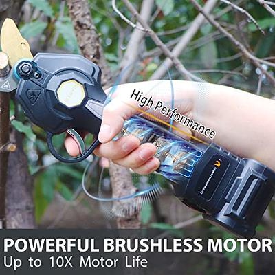 T TOVIA Cordless Electric Pruner Kit, 1.6 Inch Pruning Shears and 5 Inch  Handheld Electric Chain Saw with 75 Inch Foldable Extension Pole, 2 Pack  25V