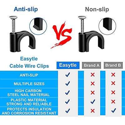 100 Cable Clips w/ Nail/Clamps/Tacks - L - Cable Tying Solutions, Cables