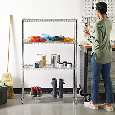   Basics 5-Shelf Adjustable, Heavy Duty Storage Shelving  Unit (350 lbs loading capacity per shelf), Steel Organizer Wire Rack,  Black, 36 L x 14 W x 72 H : Home 