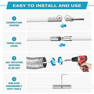 Morinoli 24 Feet Dryer Vent Cleaner Kit, Chrome Button Locking Dryer Vent  Cleaning System, Flexible Dryer Lint Brush Vent Cleaner, Dryer Vent Cleaning  Kit for Drill Attachment, Vacuum & Dryer Adapter 