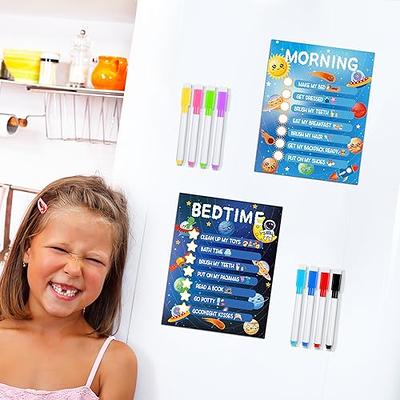 Qilery Space Daily Routine Chart for Kids Morning Bedtime Responsibility  Chart for Kids Reward Kids Routine Checklist Daily Schedule Board with 2  Sheet Routine Stickers 8 Dry Erase Markers for Toddler - Yahoo Shopping