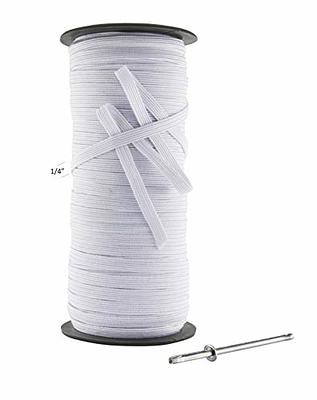 HANFINEE 1 Inch Wide Sew on Elastic Band Knitted Elastic with Heavy Stretch  for Sewing Crafts DIY,Waistband,Bedspread,Cuff (White,15 Yards)