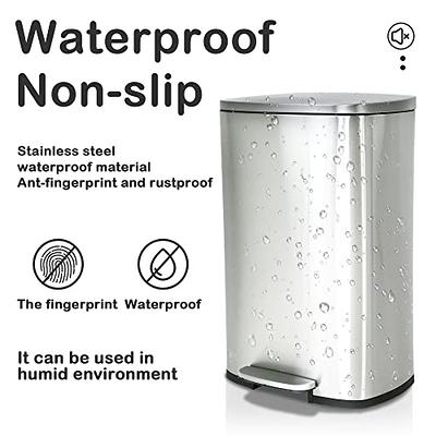 Stainless Steel 13-Gallon Kitchen Trash Can with Step Lid Charcoal - Yahoo  Shopping