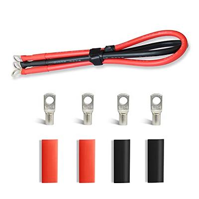 Horsun 6 AWG Gauge Duty Battery Cables, 4 Pcs 1/4 inch Lugs, 4 Pcs Shink  Tubing, 5/16 inch Terminals lugs, Tinned Copper 1.5 Ft Red&Black Power  Inverter Jummper for Solar,RV,Auto,Marine,Car - Yahoo Shopping
