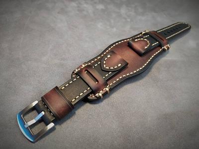 Leather Bund Strap Bund Watch Band 16mm 18mm 20mm 22mm 24mm 