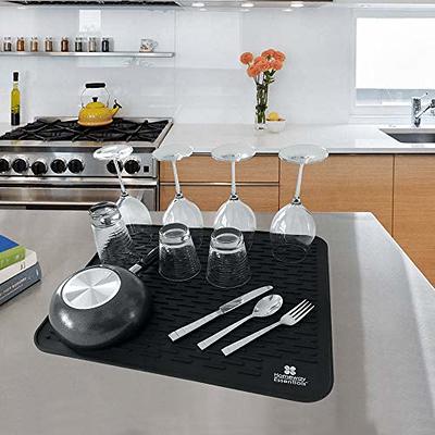 Silicone Large Dish Drying Mat For Kitchen Counter, Dish Drying