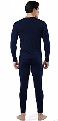 9M Men's Ultra Soft Thermal Underwear Base Layer Long Johns Set with Fleece  Lined, Navy Blue, 2XL - Yahoo Shopping