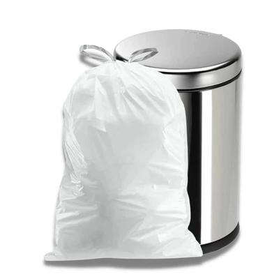 simplehuman Code B Custom Fit Drawstring Trash Bags, 150 Count, 6 Liter /  1.6 Gallon, White 