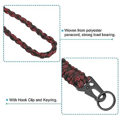PATIKIL 21.7 Inch Paracord Neck Lanyard Keychain, 2 Pack Braided Strong  Lanyard with Hook Clip and Key Ring for Outdoor Activities, Black&Red -  Yahoo Shopping