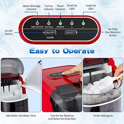 GREAT Silonn Ice Maker for Countertop, 27lbs of Ice in 24Hrs, Self