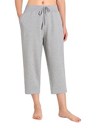Weintee Women's Cotton Capri Pants with Pockets XXXL Oxford Gray