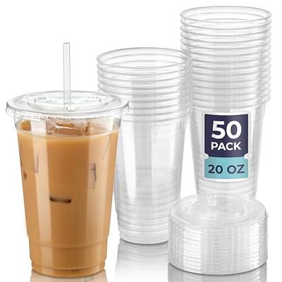 Comfy Package 20 Oz Clear Plastic Cups Disposable Iced Coffee Cups,  100-Pack 